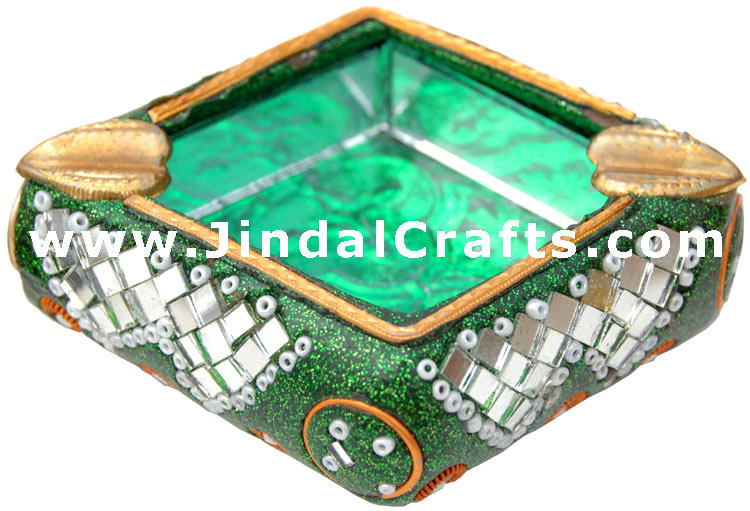 Lac Made Ash Tray  Handcrafted Art from India