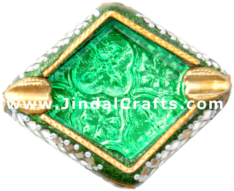 Lac Made Ash Tray  Handcrafted Art from India