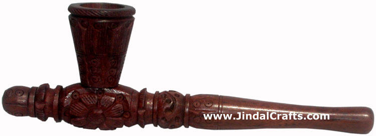 Wooden Smoking Pipe - Indian Art Craft Handicraft Artifact