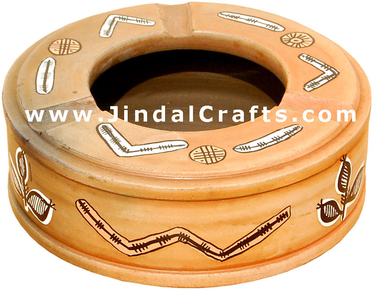 Terracotta Ash Tray - Hand made Warli Painting