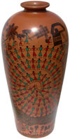 Terracotta Vase  Hand made Warli Painted Decorative Art