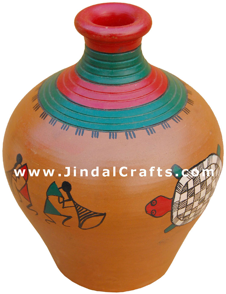 Vase Handmade Hand Painted Artifact from India Heritage