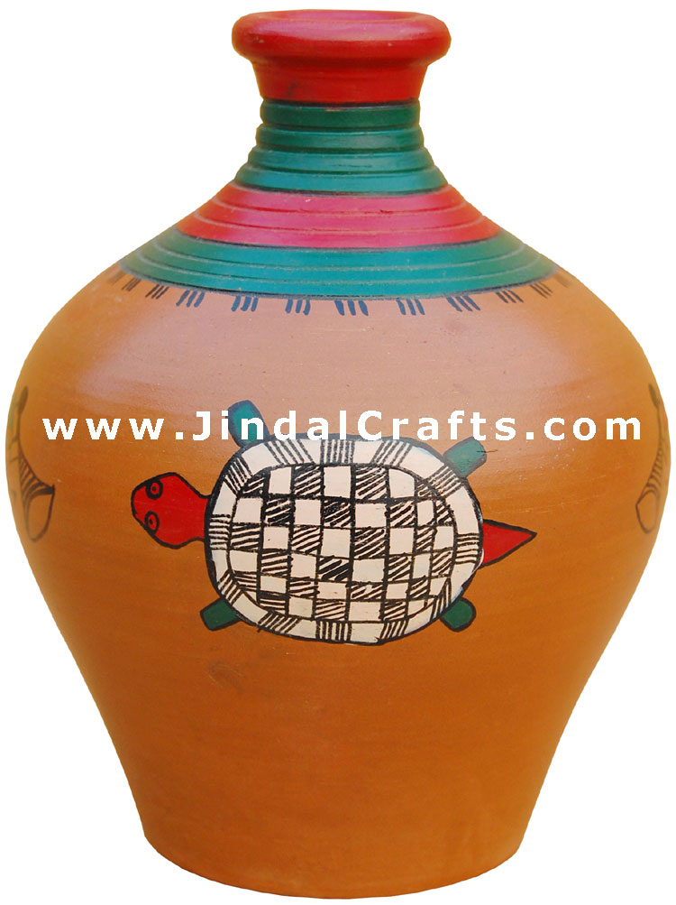Vase Handmade Hand Painted Artifact from India Heritage