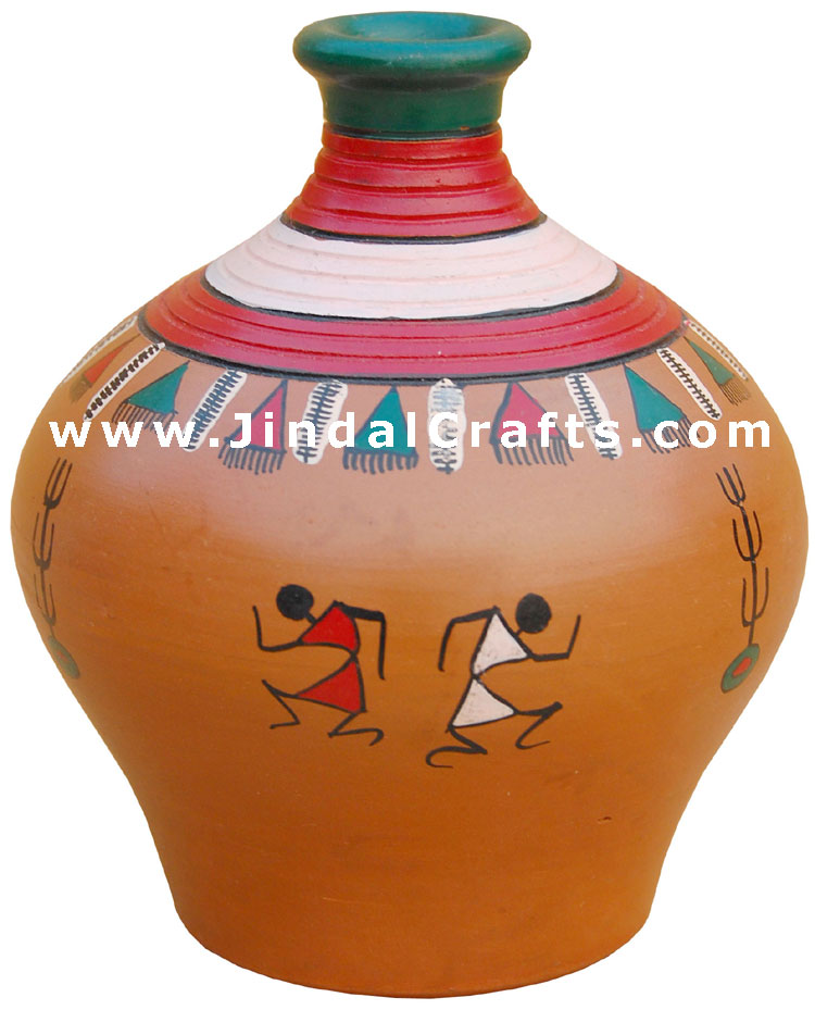 Vase Handmade Hand Painted Artifact from India Heritage