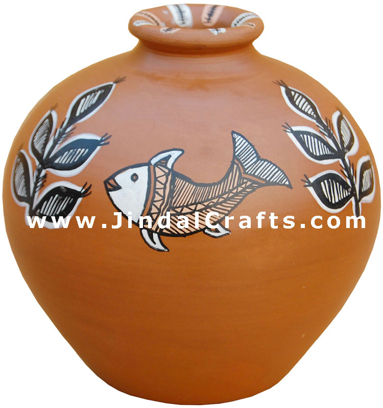 Vase Handmade Hand Painted Artifact from India Heritage
