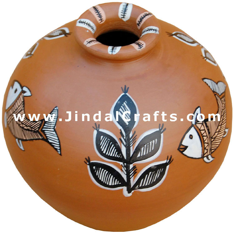 Vase Handmade Hand Painted Artifact from India Heritage
