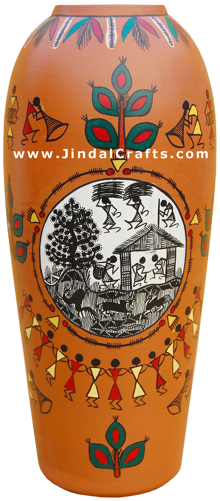 Vase Handmade Hand Painted Artifact from India Heritage