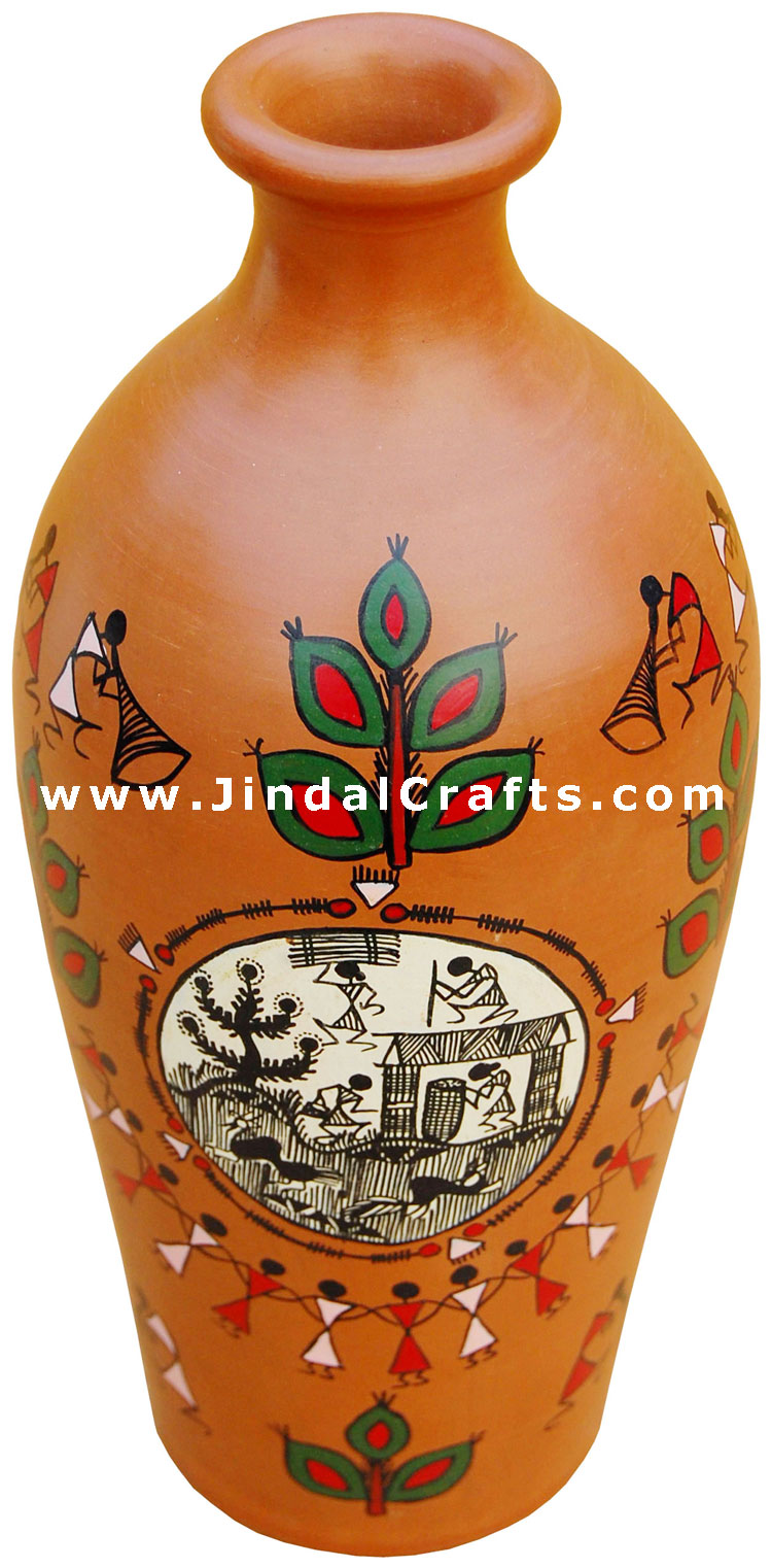 Vase Handmade Hand Painted Artifact from India Heritage