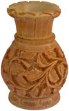 Hand Carved Wooden Decorative Vase India Fair Trade Art