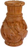 Hand Carved Wooden Decorative Vase India Fair Trade Art