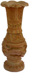 Hand Carved Wooden Decorative Vase India Fair Trade Art
