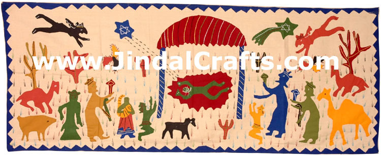 Wall Hanging - Handmade Applique Patch Work from India