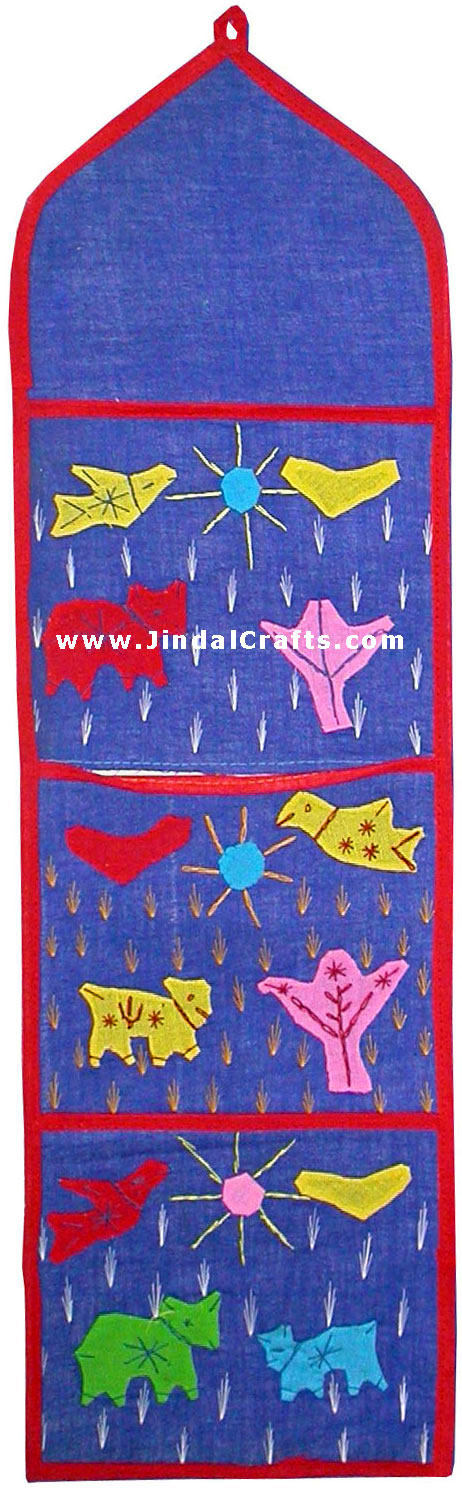 Magazines Holder - Handmade Applique Patch Work India