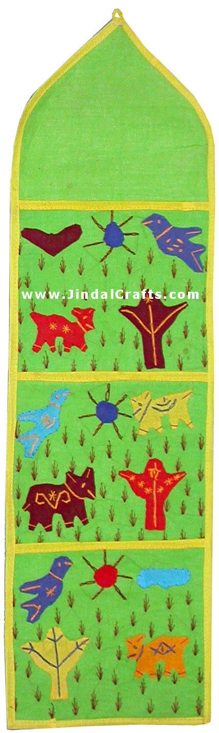 Magazines Holder - Handmade Applique Patch Work India
