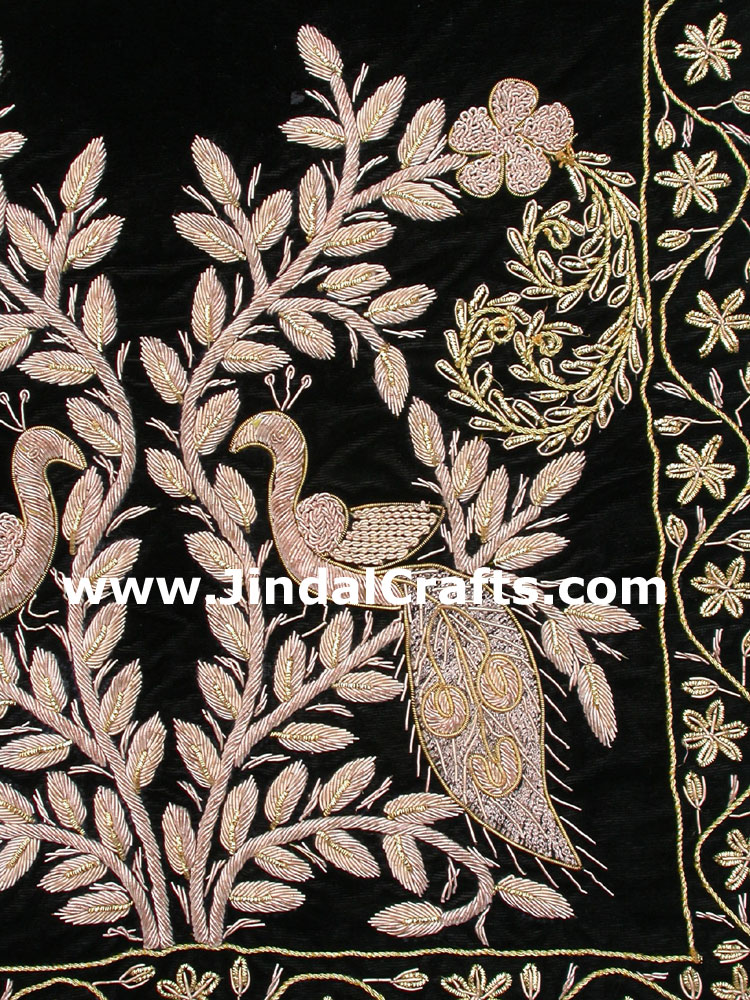 Cushion Cover - Hand Embroidery Jari Zari Work India