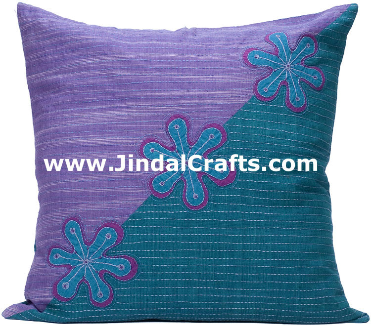 Hand Embroidered Designer Cushion Cover Indian Bedding