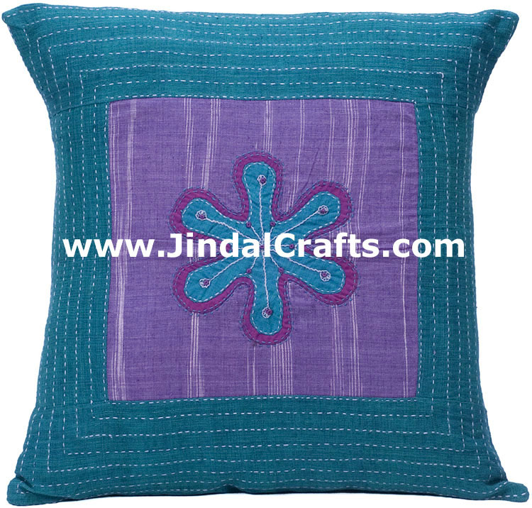 Hand Embroidered Designer Cushion Cover Indian Bedding