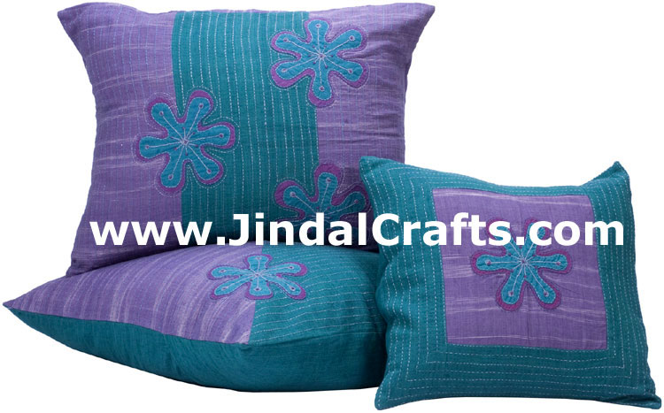 Hand Embroidered Designer Cushion Cover Indian Bedding