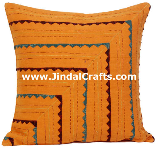 Hand Embroidered Designer Cushion Cover Indian Bedding