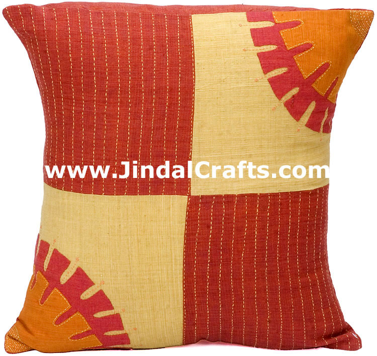 Hand Embroidered Designer Cushion Cover Indian Bedding