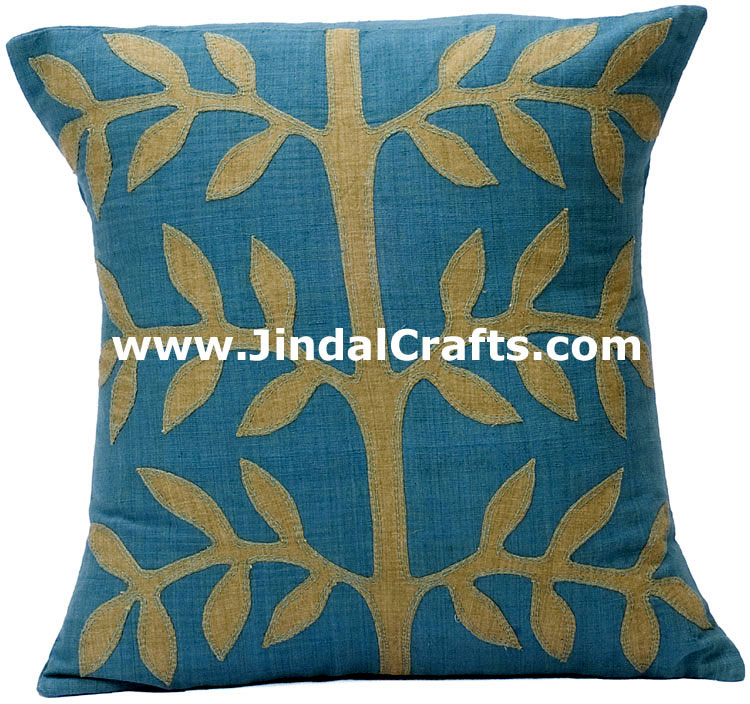 Hand Embroidered Designer Cushion Cover Indian Bedding