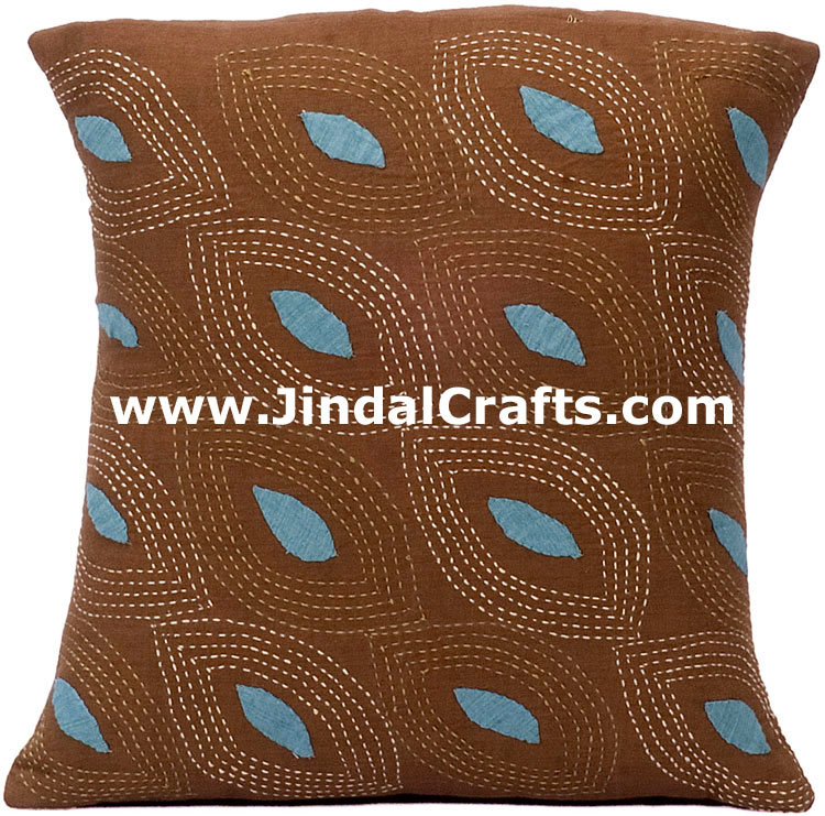 Hand Embroidered Designer Cushion Cover Indian Bedding