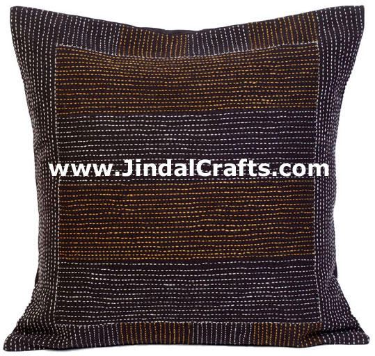 Hand Embroidered Designer Cushion Cover Indian Bedding