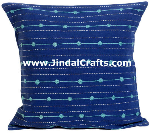 Hand Embroidered Designer Cushion Cover Indian Bedding