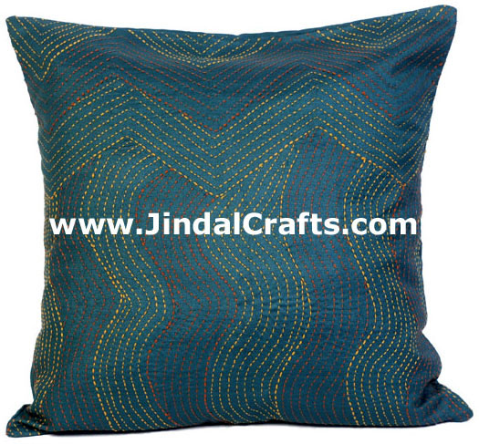 Hand Embroidered Designer Cushion Cover Indian Bedding