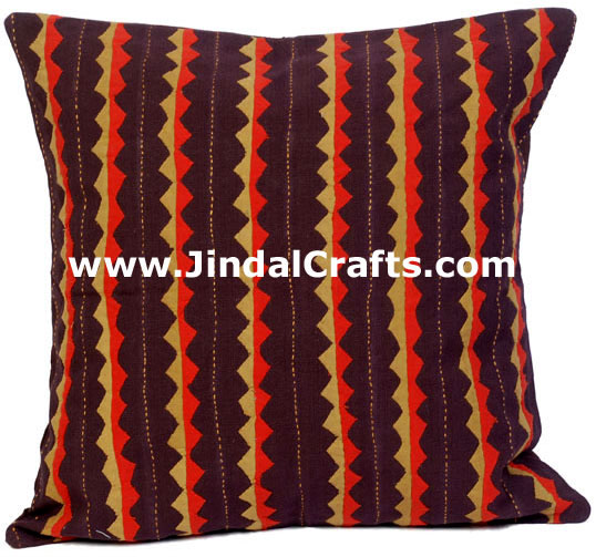 Hand Embroidered Designer Cushion Cover Indian Bedding
