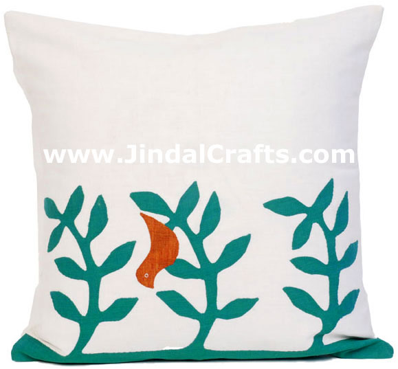 Hand Embroidered Designer Cushion Cover Indian Bedding