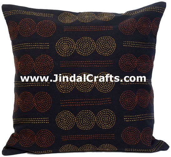 Hand Embroidered Designer Cushion Cover Indian Bedding
