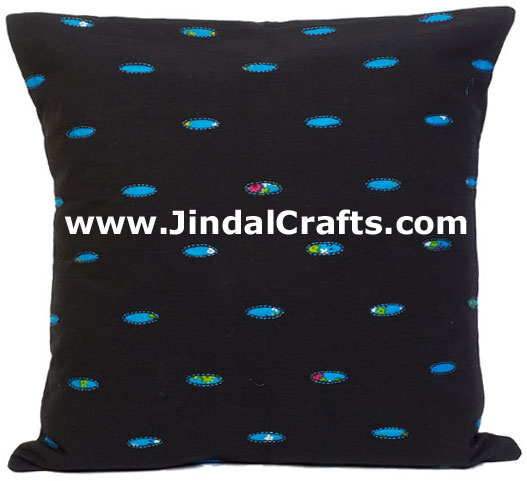 Hand Embroidered Designer Cushion Cover Indian Bedding