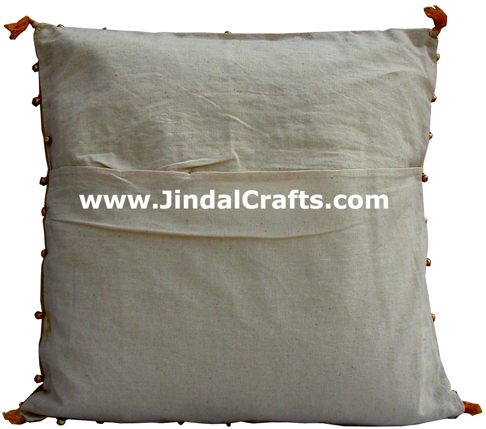 Ethnic Cushion Cover - Rich Indian Hand Stitched Colourful Art Hand Work