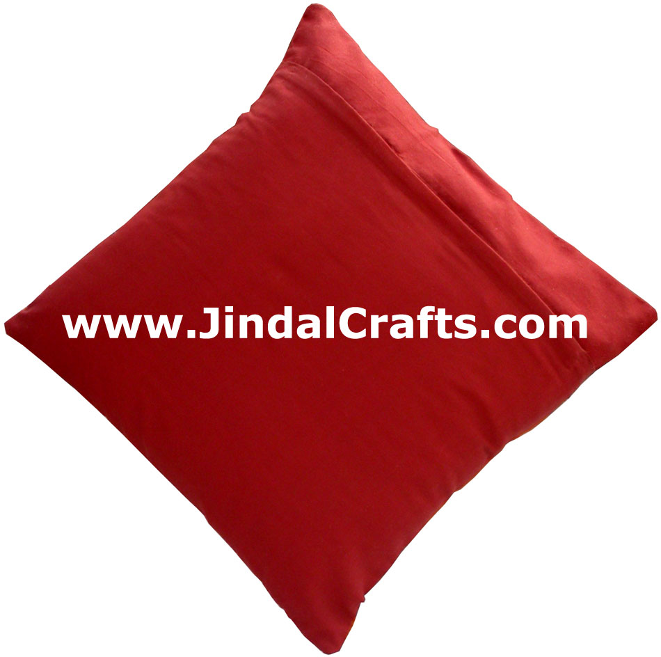 Ethnic Cushion Cover - Rich Indian Hand Stitched Colourful Art Hand Work