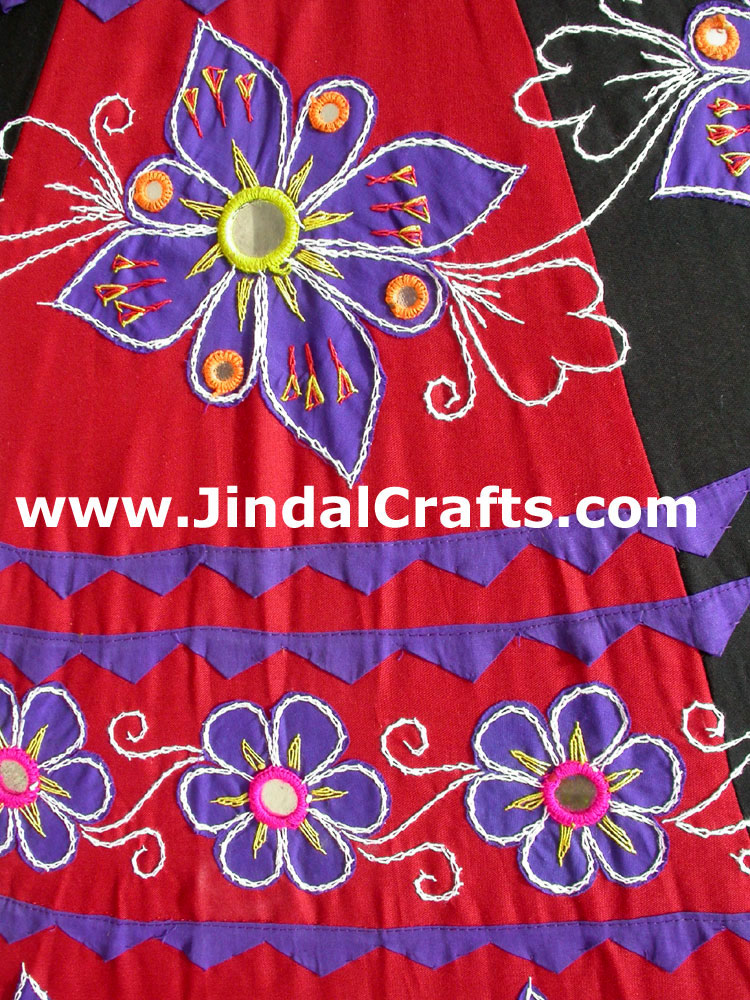 Embroidered Garden Umbrella - Cotton Made Indian Art