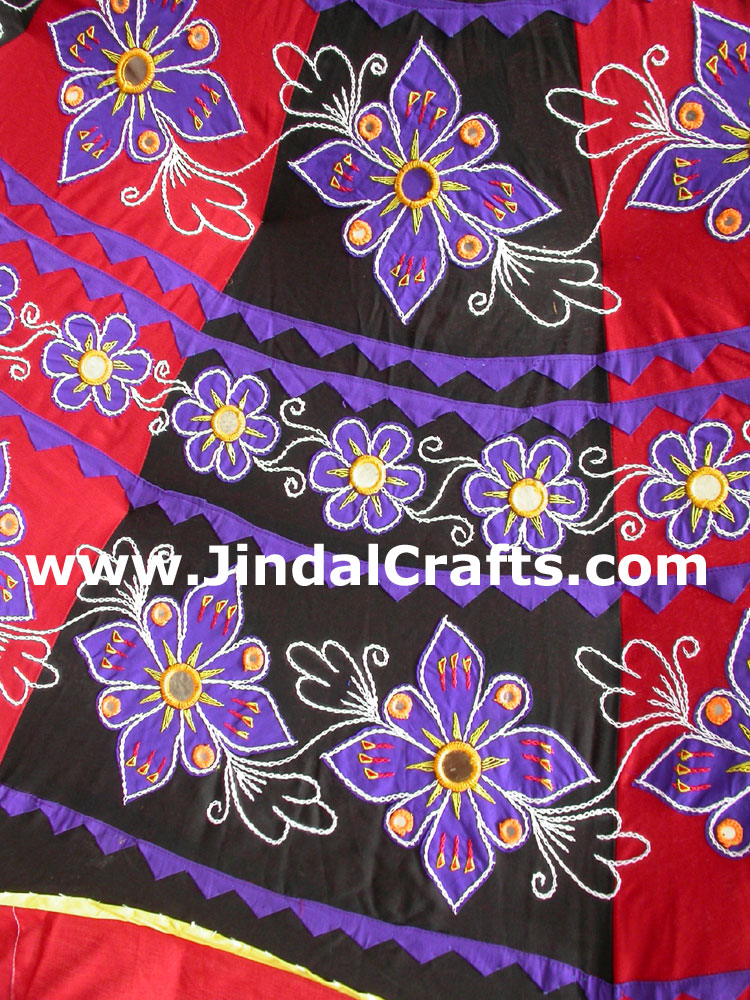 Embroidered Garden Umbrella - Cotton Made Indian Art