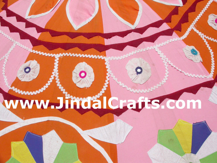 Colorful Embroidered Garden Umbrella India Applique Art