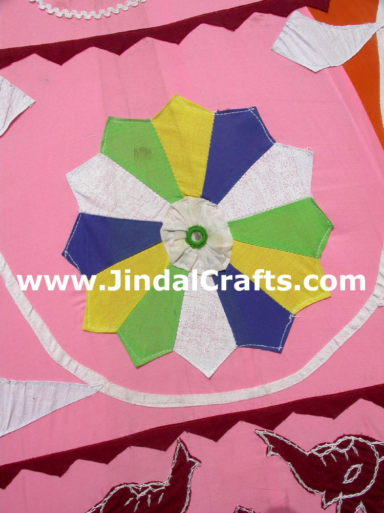 Colorful Embroidered Garden Umbrella India Applique Art