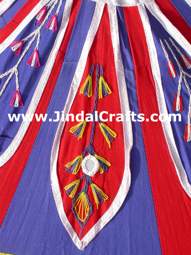 Embroidered Garden Umbrella - Cotton Made Indian Art
