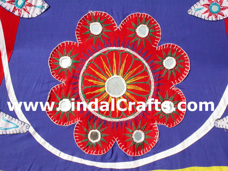Embroidered Garden Umbrella - Cotton Made Indian Art