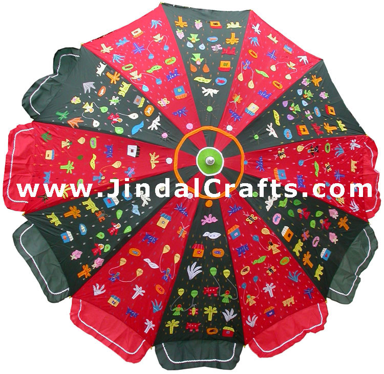 Water Proof Colorful Embroidered Garden Umbrella India
