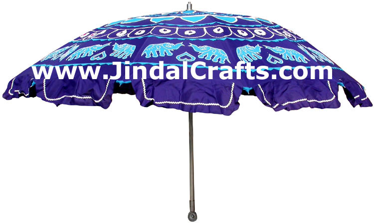 Embroidered Garden Parasol - Cotton Made Indian Art