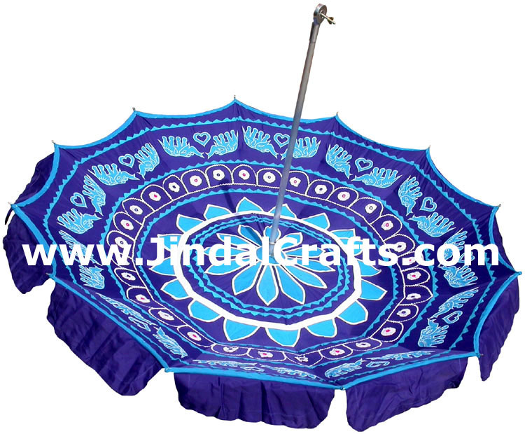 Embroidered Garden Parasol - Cotton Made Indian Art