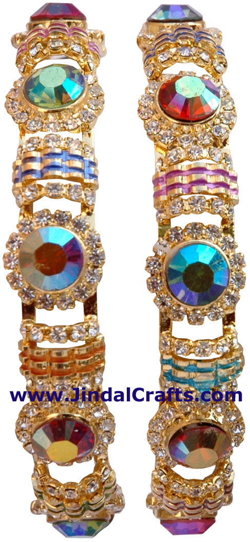 Bangles Pair - Swaroski Crystals Artificial Jewelry