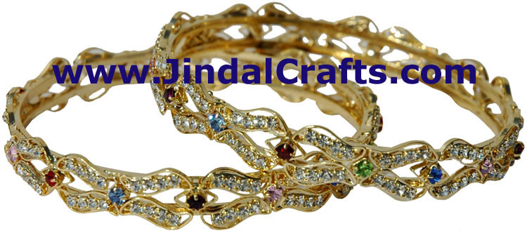 Bangles Pair - Swaroski Crystals Artificial Jewelry