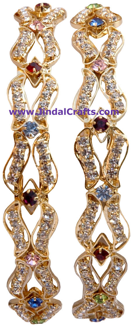Bangles Pair - Swaroski Crystals Artificial Jewelry