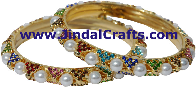 Bangles Pair - Swaroski Crystals Artificial Jewelry