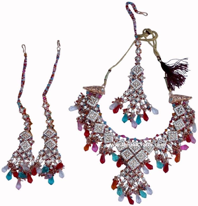 Necklace with Earring - Indian Costume Jewelry