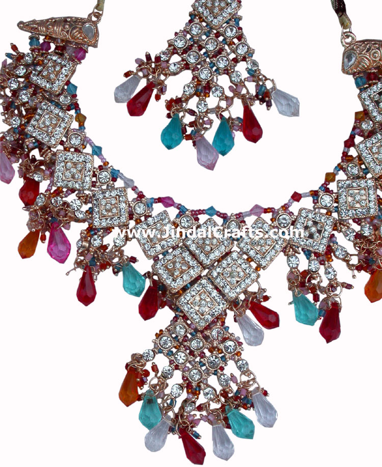 Necklace with Earring - Indian Costume Jewelry